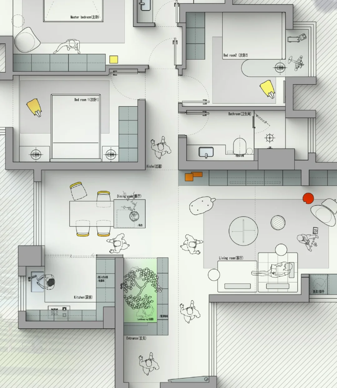 经典户型❌拒绝入户门对主卧门/5版方案