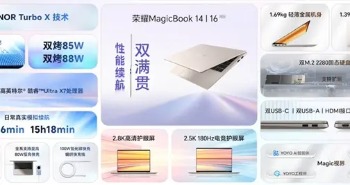 榮耀MagicBook 14/16 2026款發布：全能“養蝦本”來了