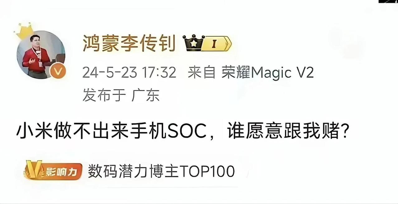 “小米做不出来手机SoC”，谁跟他赌100%输！
如果要扣字眼的话，小米还真就做