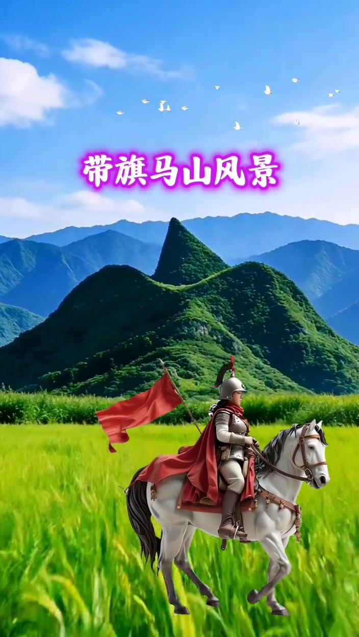 带旗马山风景。