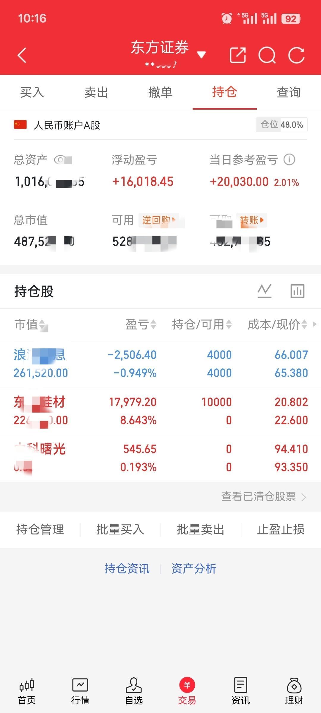 早上很看好东岳，所以提前把中科挂着卖了，进了点东岳。注：个人操作记录不构成投资建