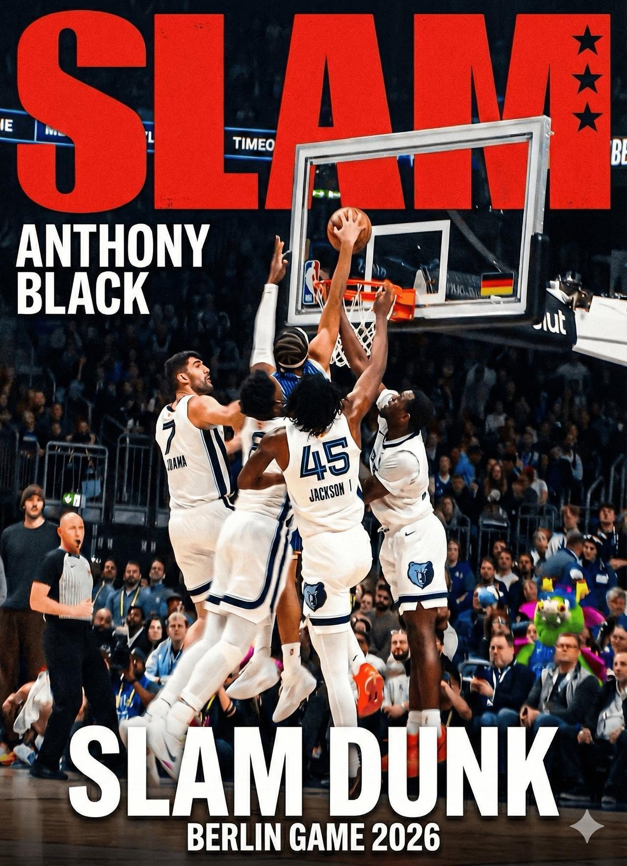 布莱克这个反击1扣4也太帅了吧！
本身一个简单的战斧劈扣，但因为有了灰熊四个人的