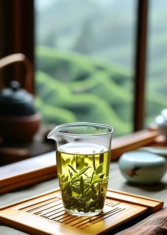 龙井春茶，泡出的是东方雅致的春日禅意。就像诗中“春山翠霭湿云芽”，春山初醒，茶芽