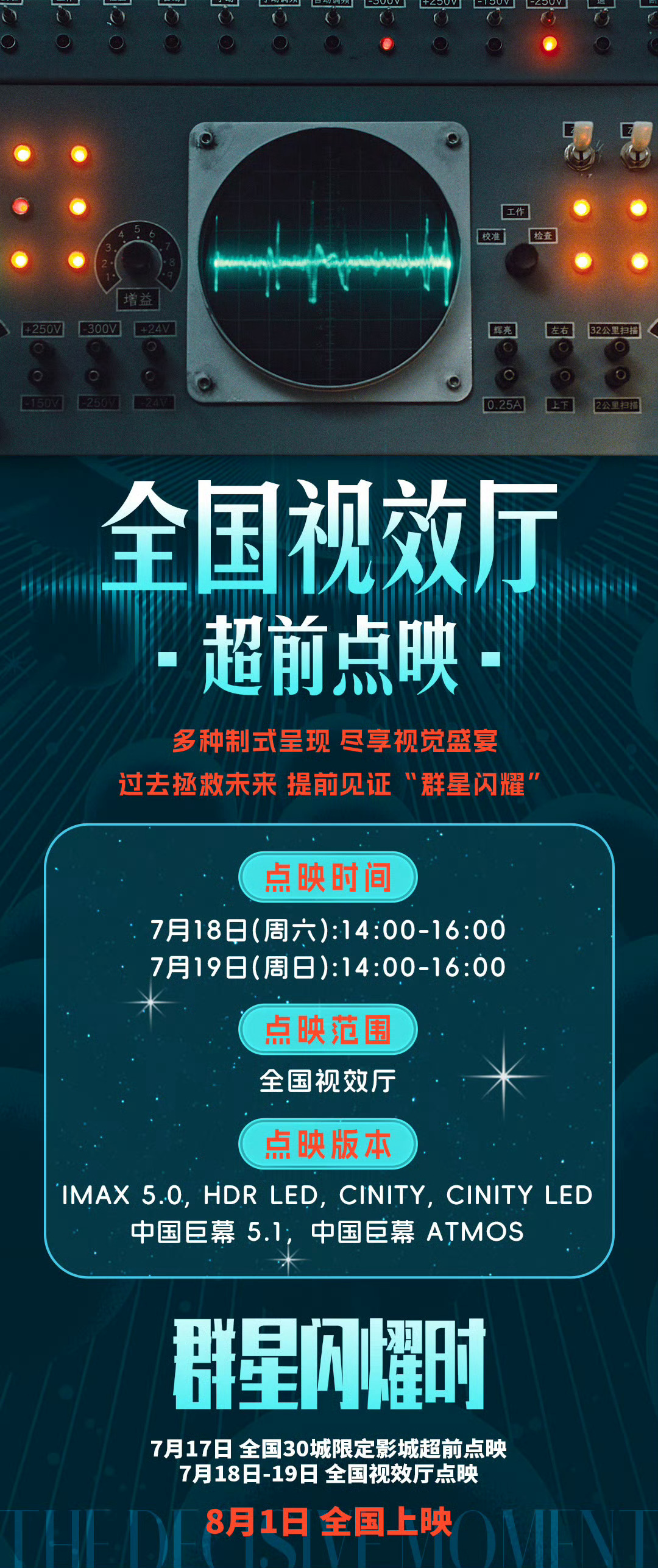 《群星闪耀时》本周末也将开启特效厅超前点映。 