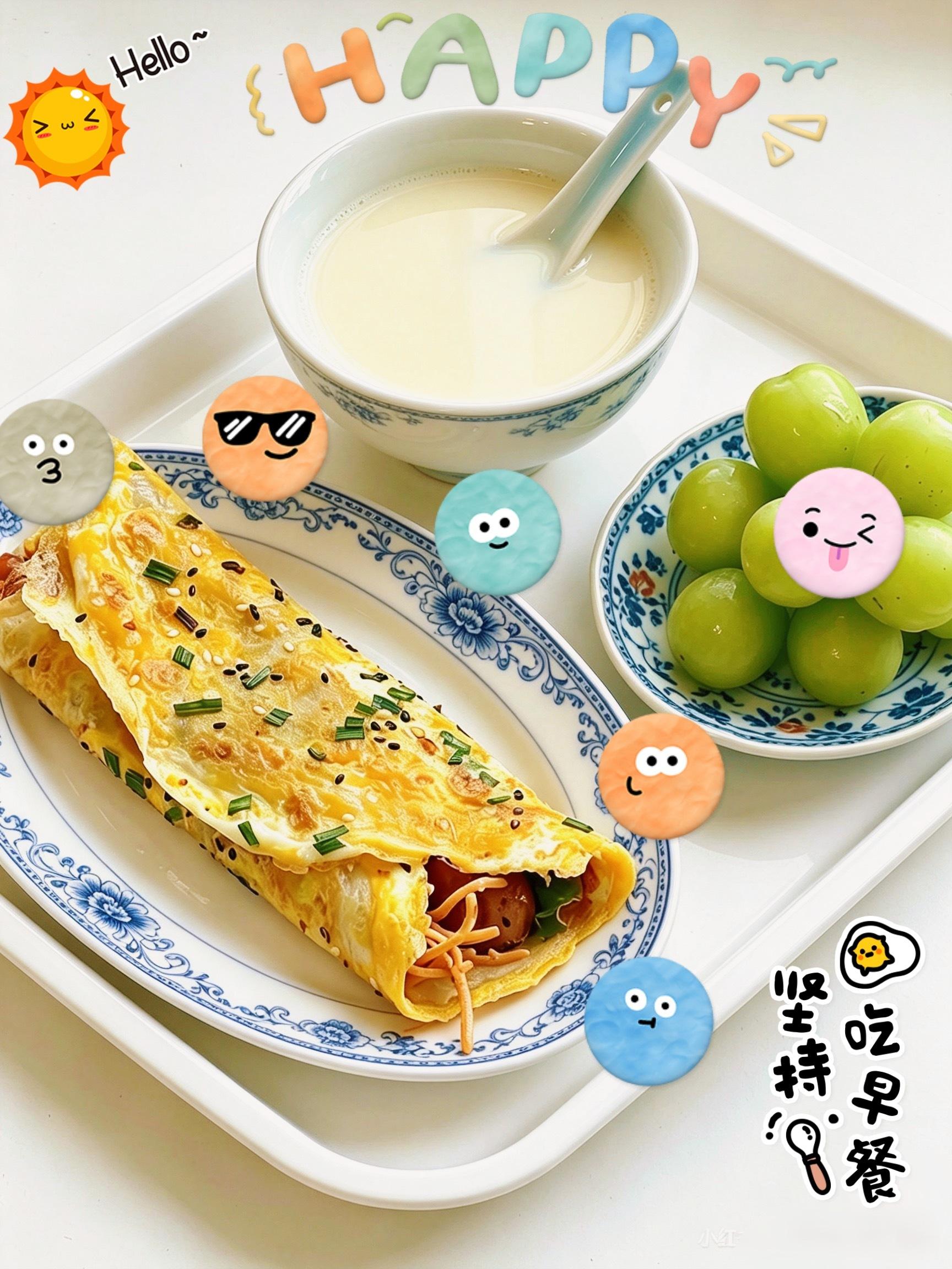 365天早餐不重样 周日快乐加载中……清爽冰豆浆、鲜果、薄脆小饼安排✨周末主打松