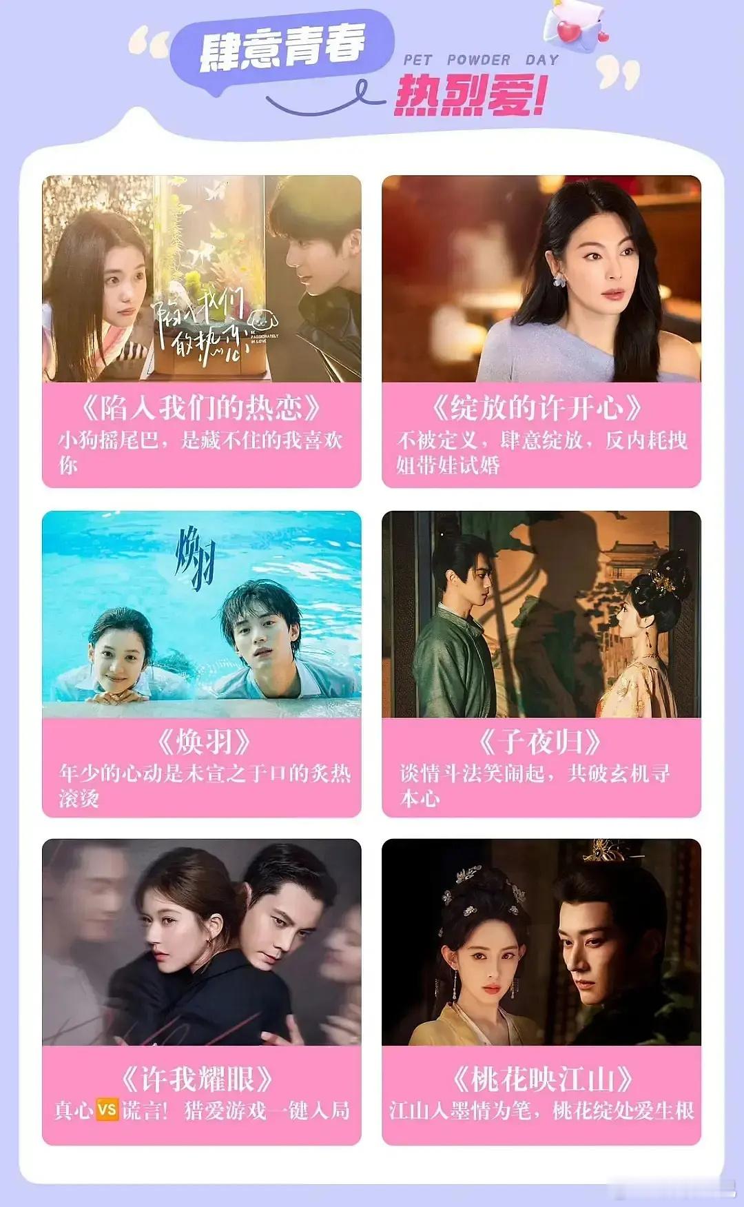 看看🐧的六月片单 刘浩存王安宇《陷入我们的热恋》张婧仪周翊然《焕羽》许凯田曦薇