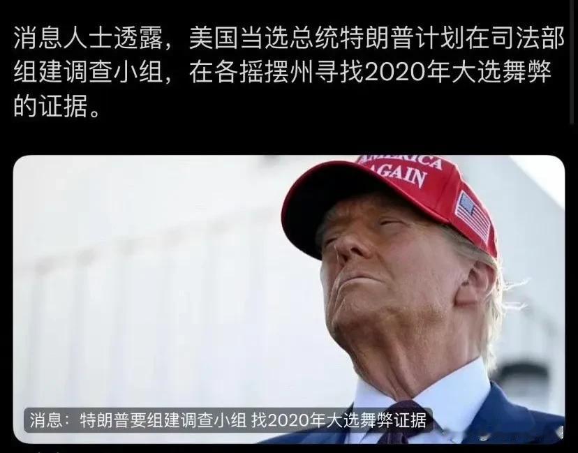 特朗普组建调查组，调查2020年大选舞弊

特朗普已经正式决定上台以后，将立即调