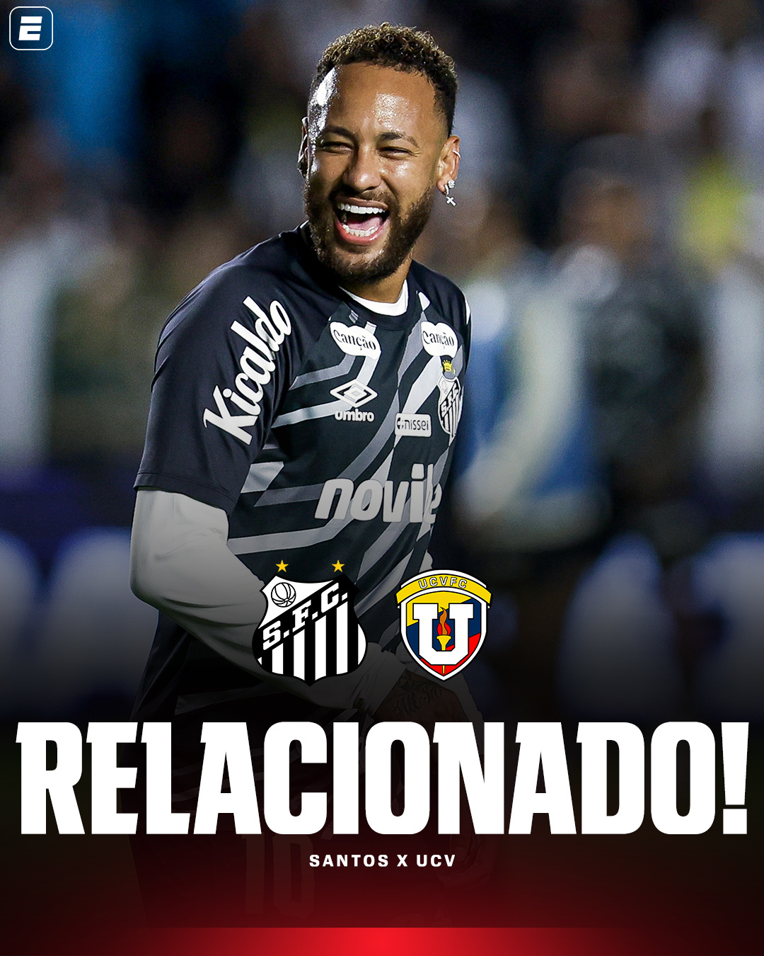 neymar 桑托斯官方公布对阵瑞内瑞拉中央大学南美杯的参赛大名单，内马尔顺利入