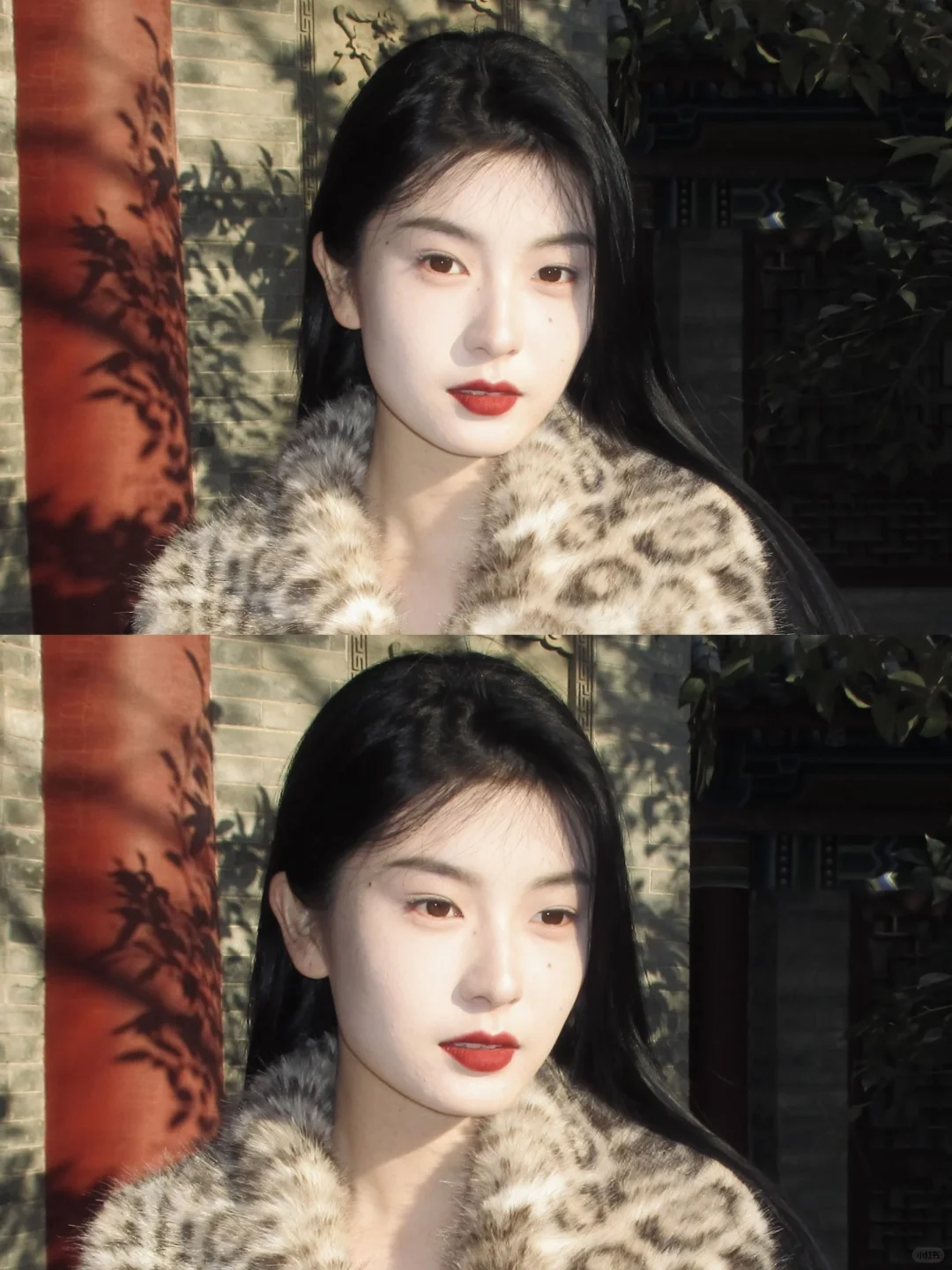 方圆脸跟大红唇绝配