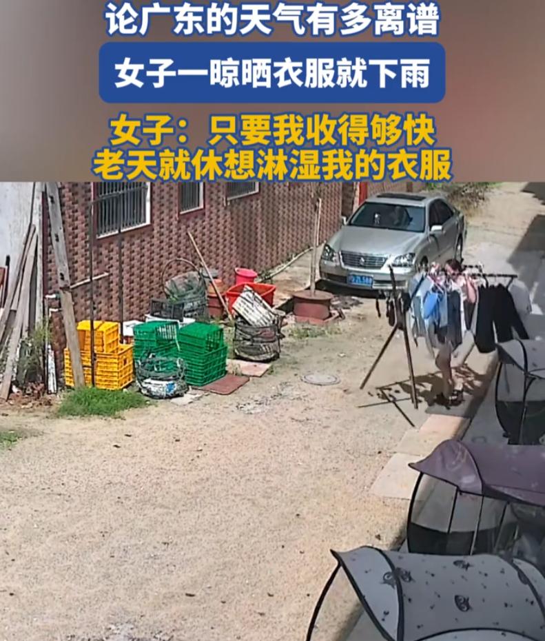 这下解释不清了！广东，女子趁着好天气洗了一大堆衣物，打算拿到户外晾晒，可诡异的情
