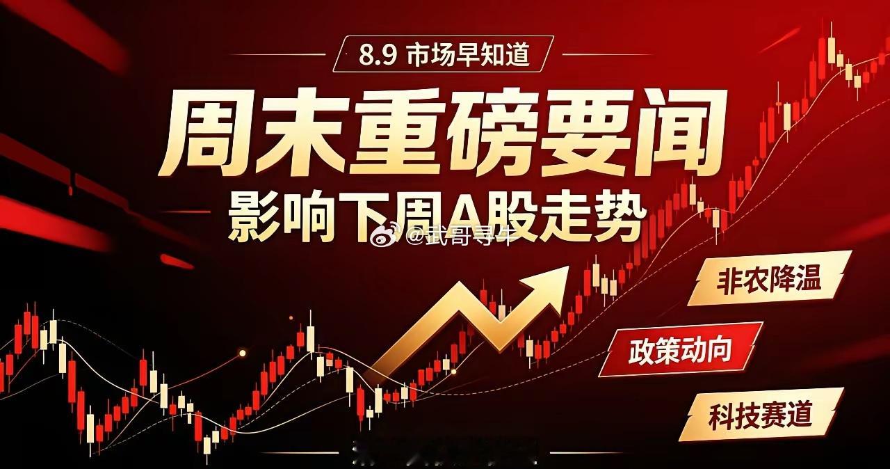 8.9周末重磅要闻汇总！影响下周A股走势1、美国7月非农数据大幅不及预期，加息预