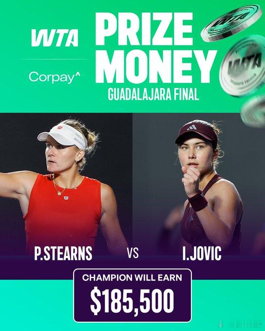 WTA500瓜达拉哈拉决赛，美国选手顺利会师07:00，约维奇vs斯特恩施两人居
