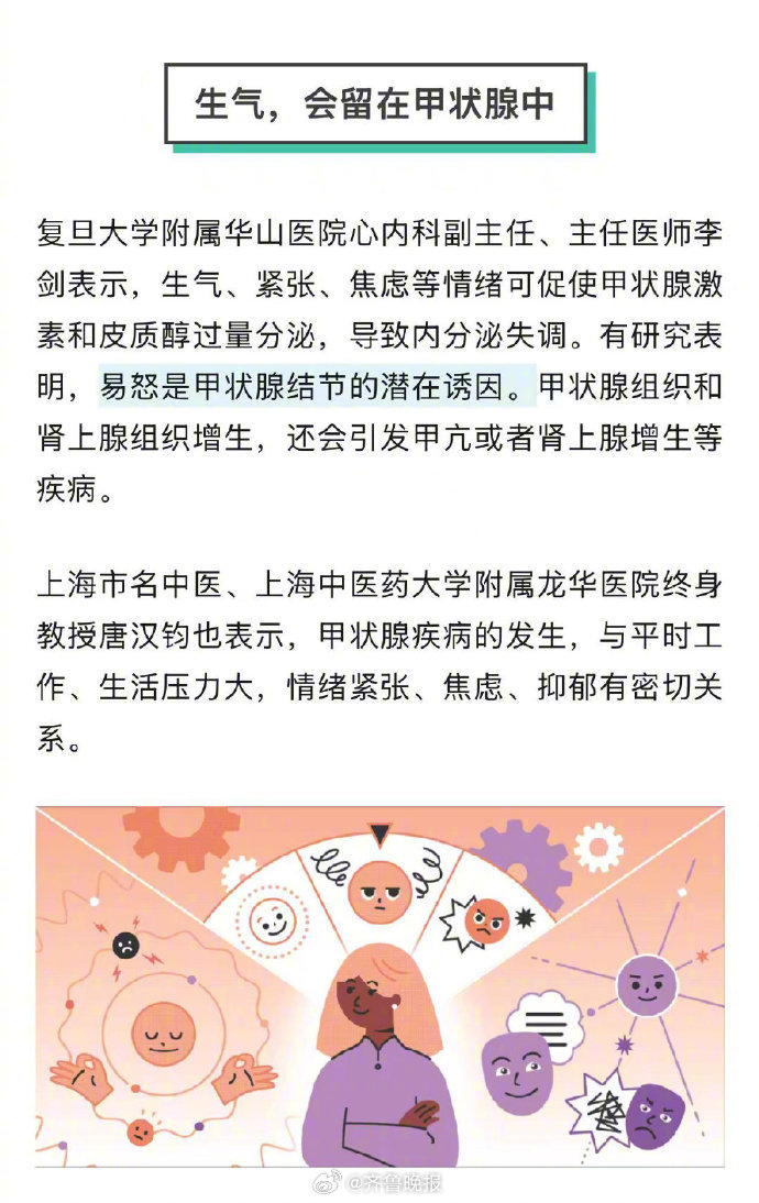 #日常实用大全#【#生气是跟自己的甲状腺过不去#】你生的每一次气甲状腺都记得！复