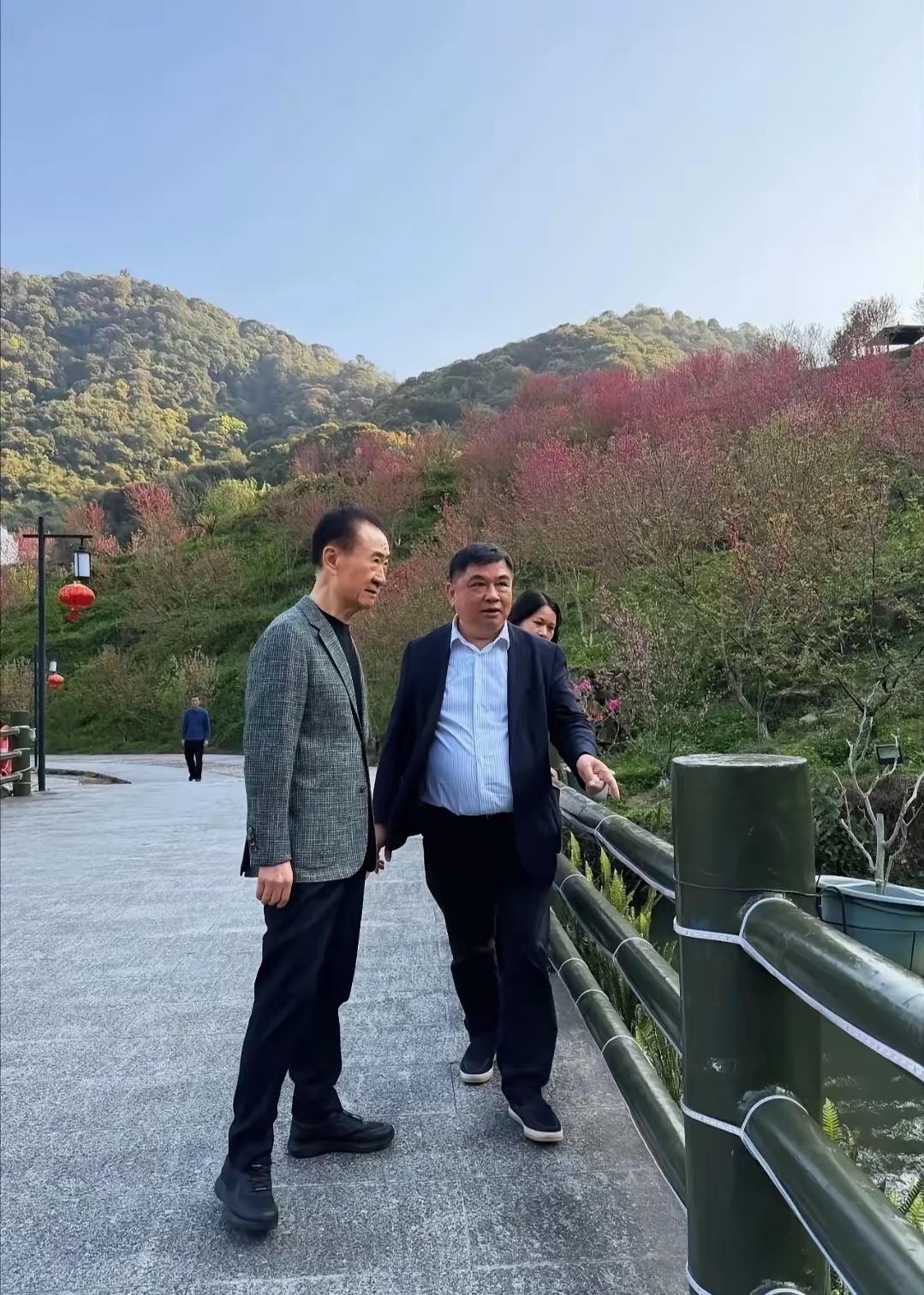 近日，王健林现身泉州永春，这是他在景区的一张照片。

王健林在商界有着硬汉形象，