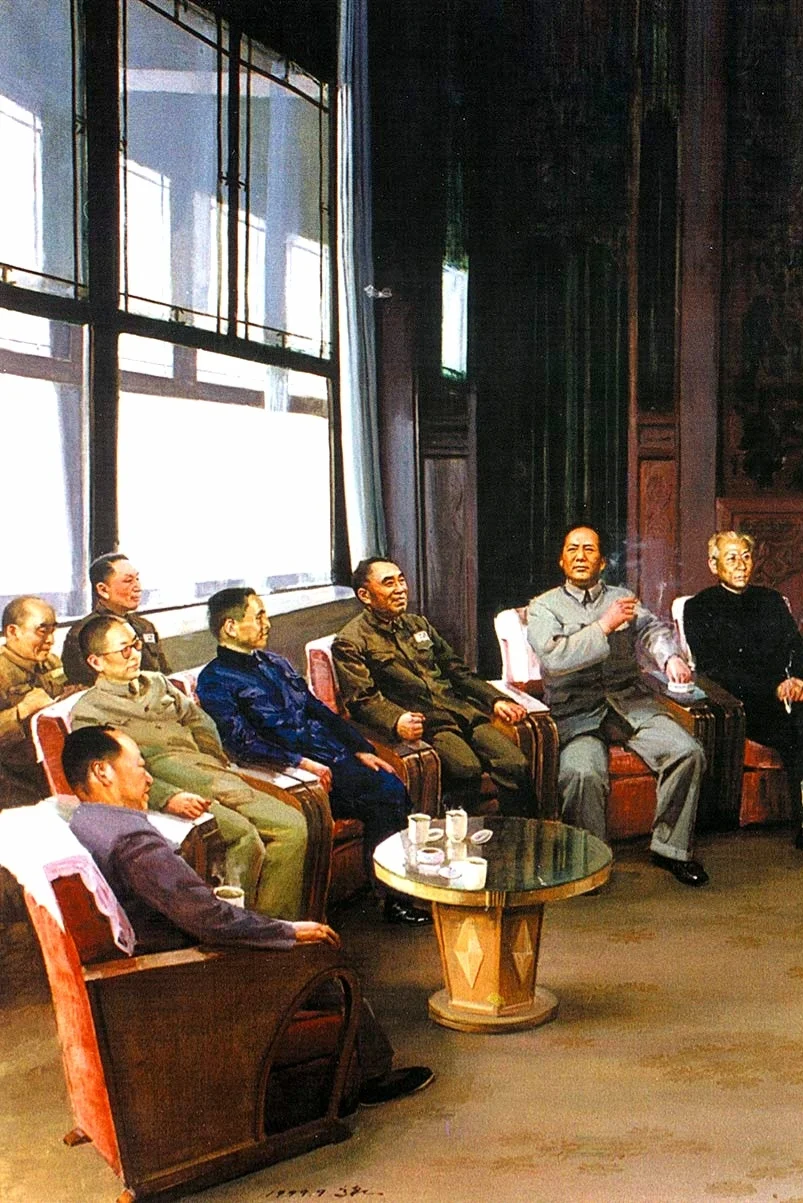油画《决策出兵》那时候开会原来是这样的…