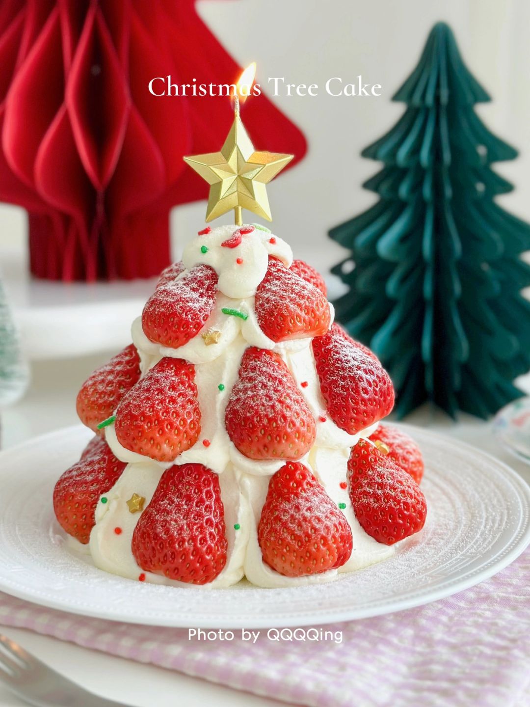 🎄圣诞特辑 草莓圣诞树蛋糕🍓🍓🍰