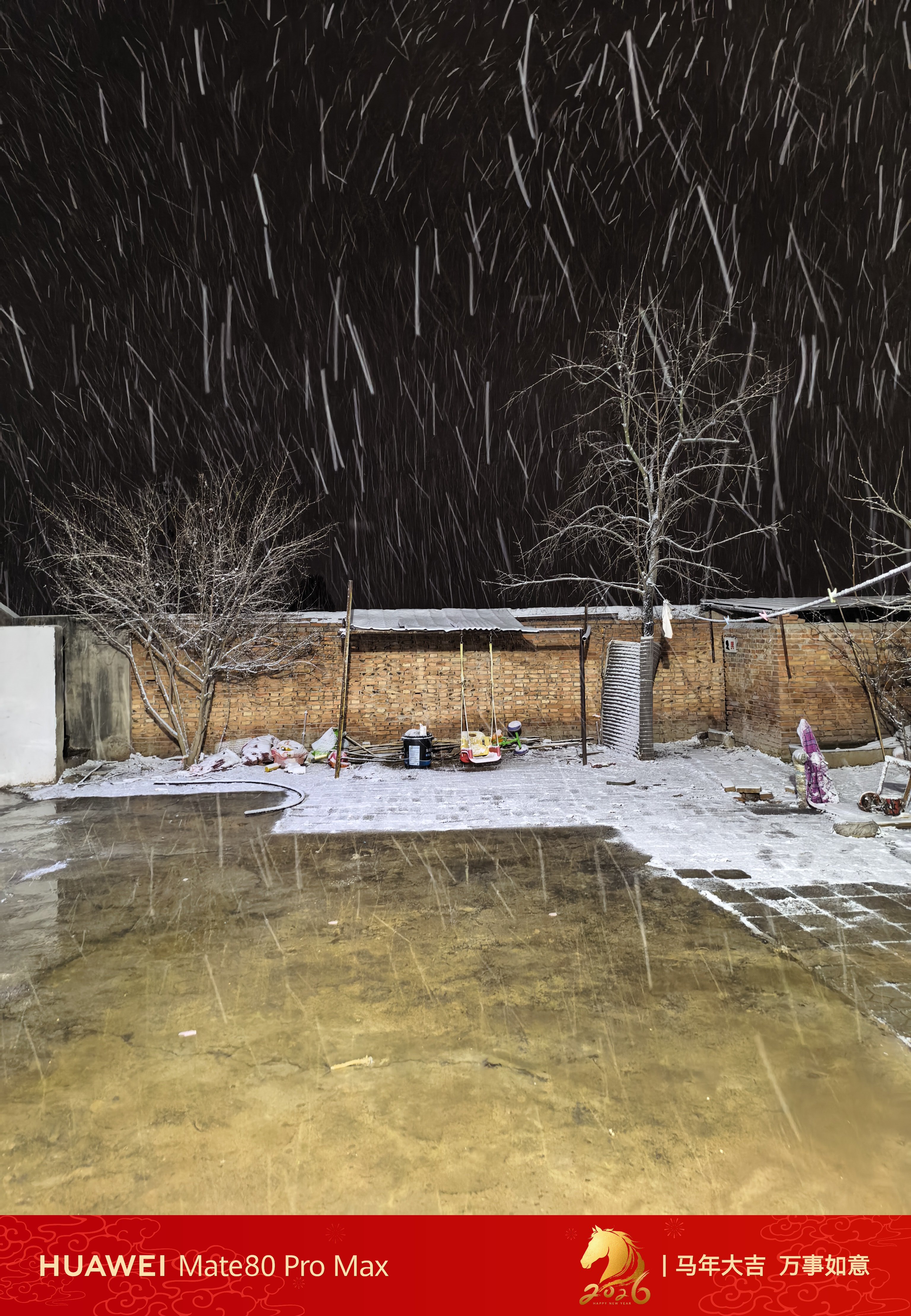 河南商丘下雪了，雨夹雪，明天堆雪人，滑雪，2025年最后一场雪 商丘·范楼村