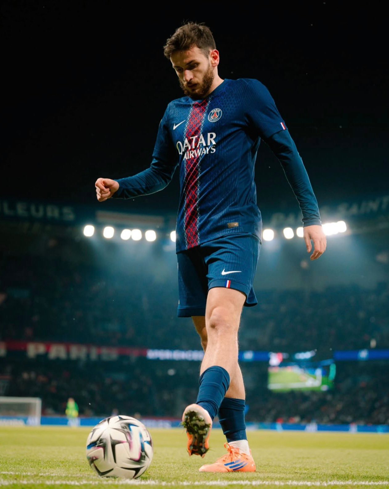 巴黎圣日耳曼  🚨🥇 | 赫维查·克瓦拉茨赫利亚因昨天训练中受伤，没有参加今