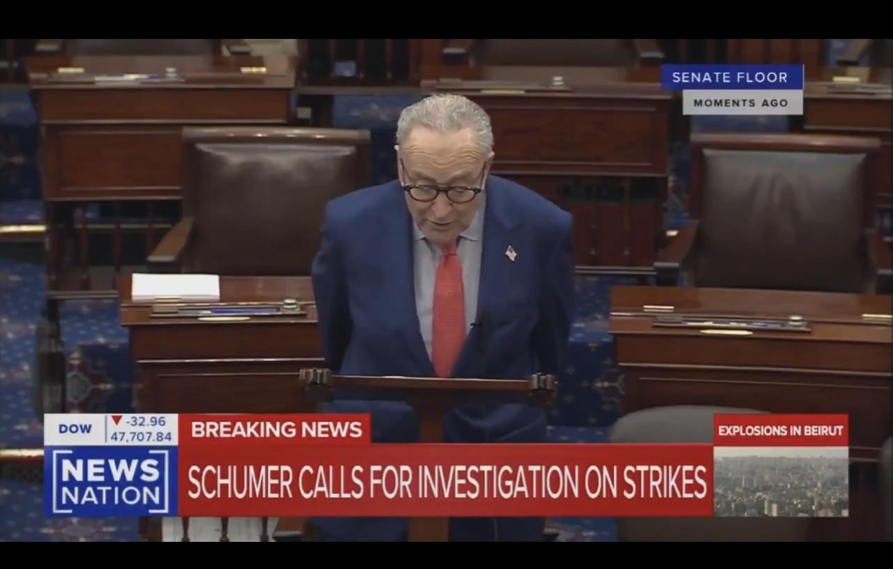 美国参议院少数党领袖查克·舒默：

“特朗普声称，伊朗的战斧导弹应对一所女子学校