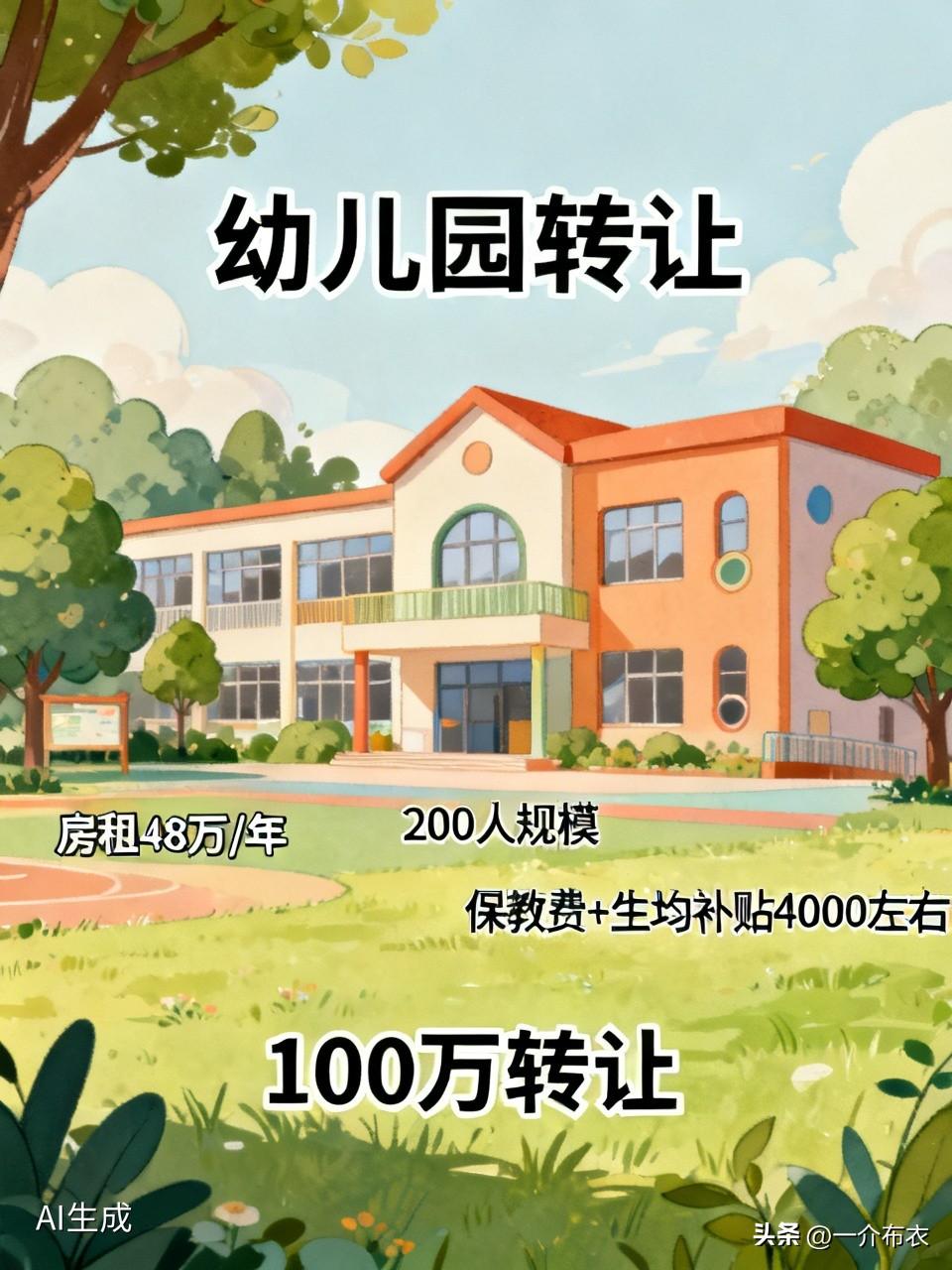 遇到这样一个事儿，
一家幼儿园200人，房租一年48万，保教费、生均补贴4000