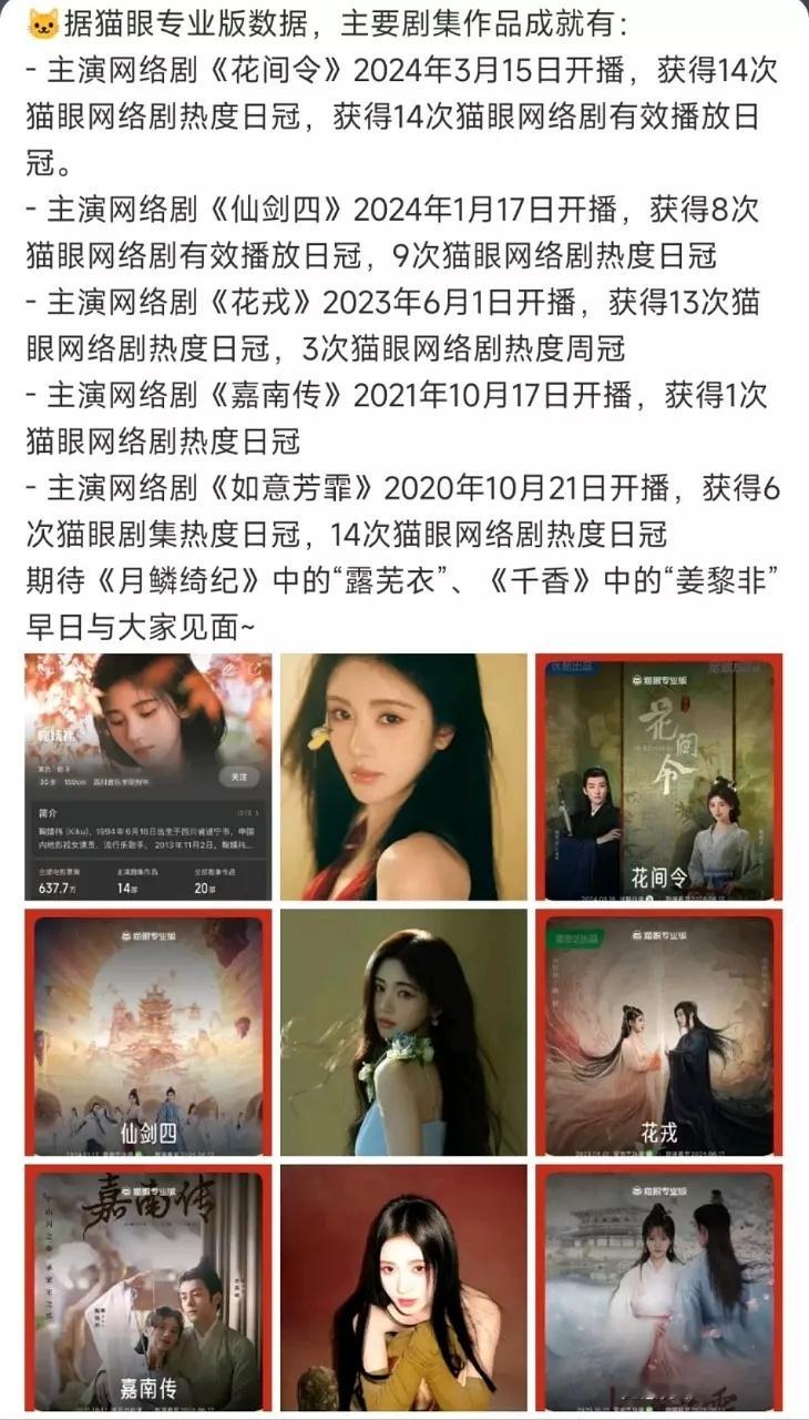 鞠婧祎的影视📖🍊很权威了吧小成本高回报，一路摸爬滚打闯出来的成绩，🍊的经历