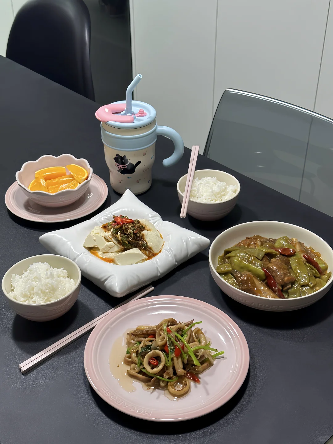 二人晚餐｜凉拌豆腐➕排骨炖豆角 🍚🥢