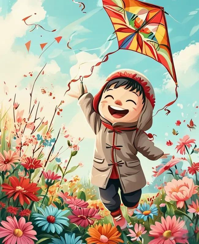 春风正好，带小朋友出门放风筝啦～
    风筝越飞越高，快乐也跟着往上飘。
  