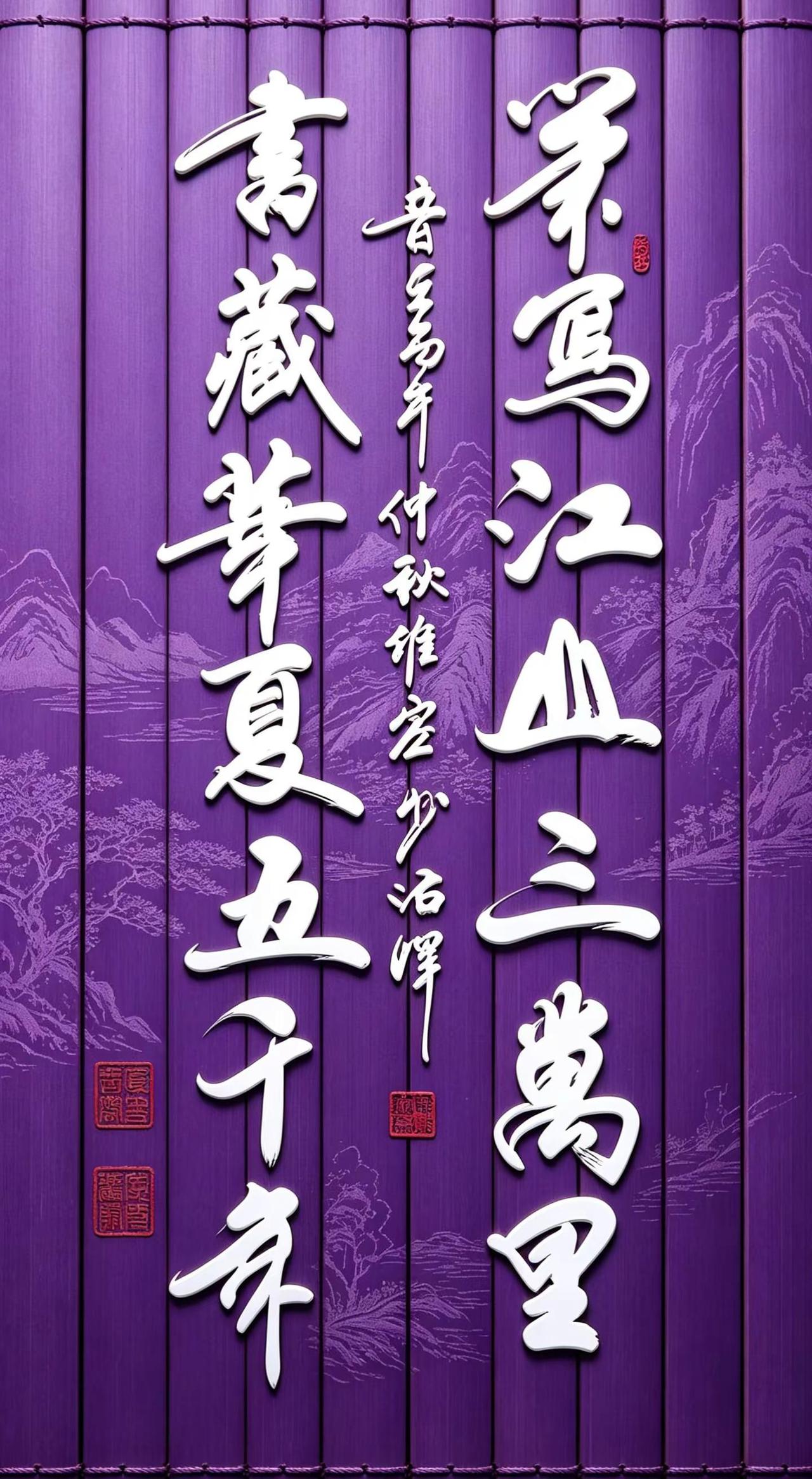 维安书法作品展览。AI紫简篆刻风