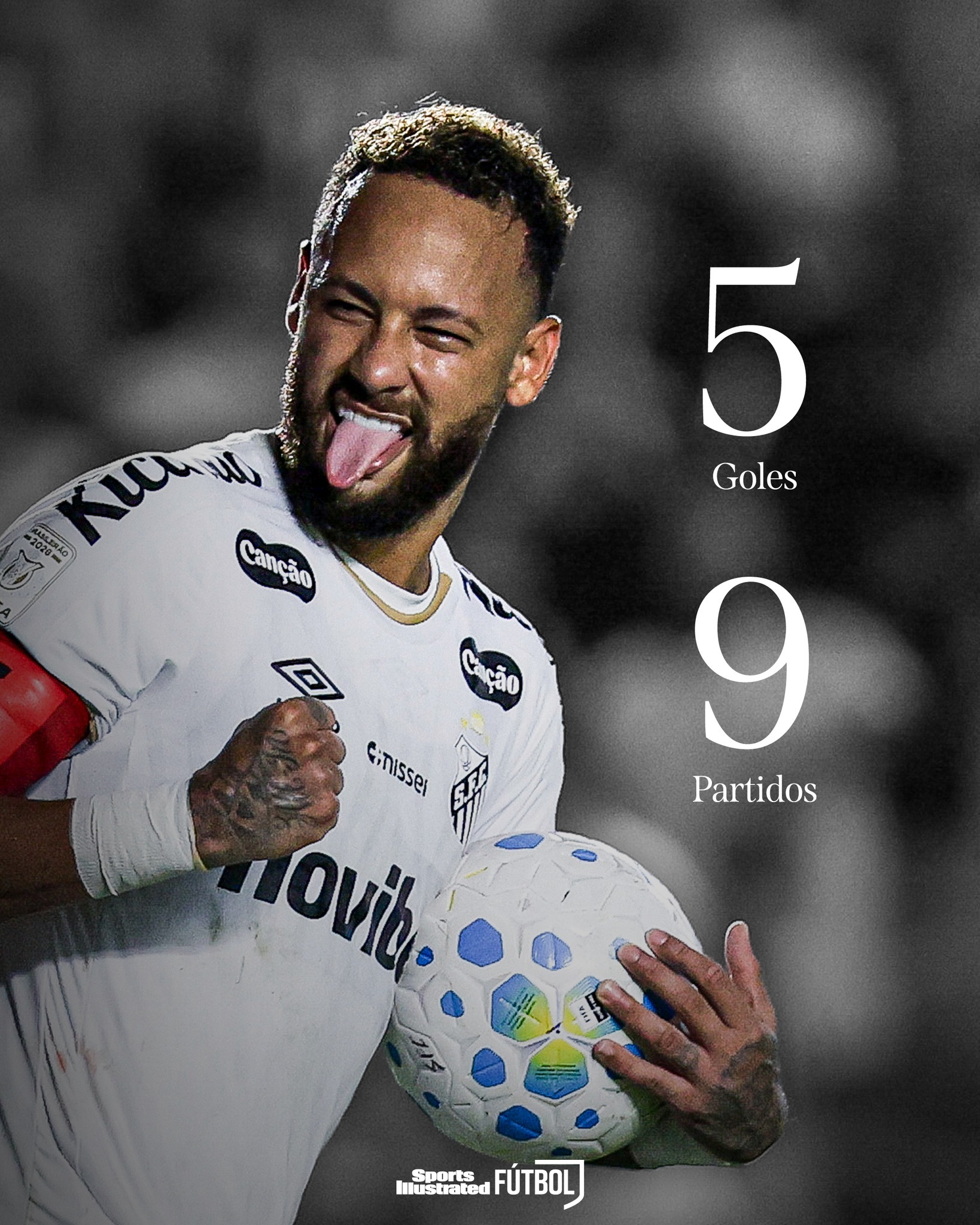 neymar 随着本场比赛内马尔梅开二度本赛季出战9场，累计斩获5粒进球。近20