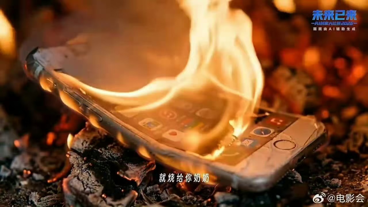 这部AI短片看着看着就泪目了AI做了一部打不通电话的手机AI能勾勒万千画面，却复