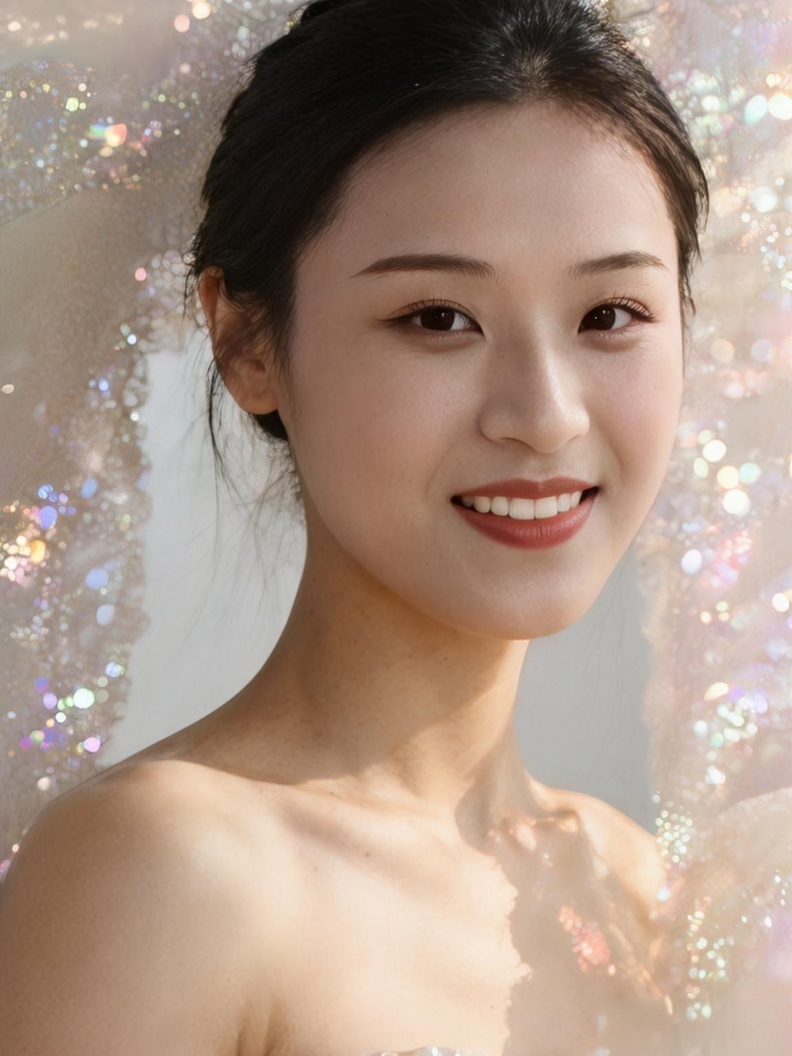 当碎钻飘成云
你从光的褶皱里探身
发梢坠着星子的余温
——几缕碎发勾住光斑
像偷