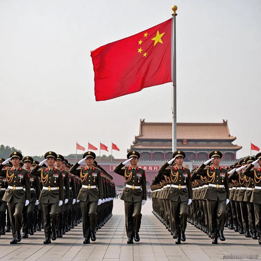 “钢铁意志铸就和平，八一精神永耀中华！军魂辉映山河地