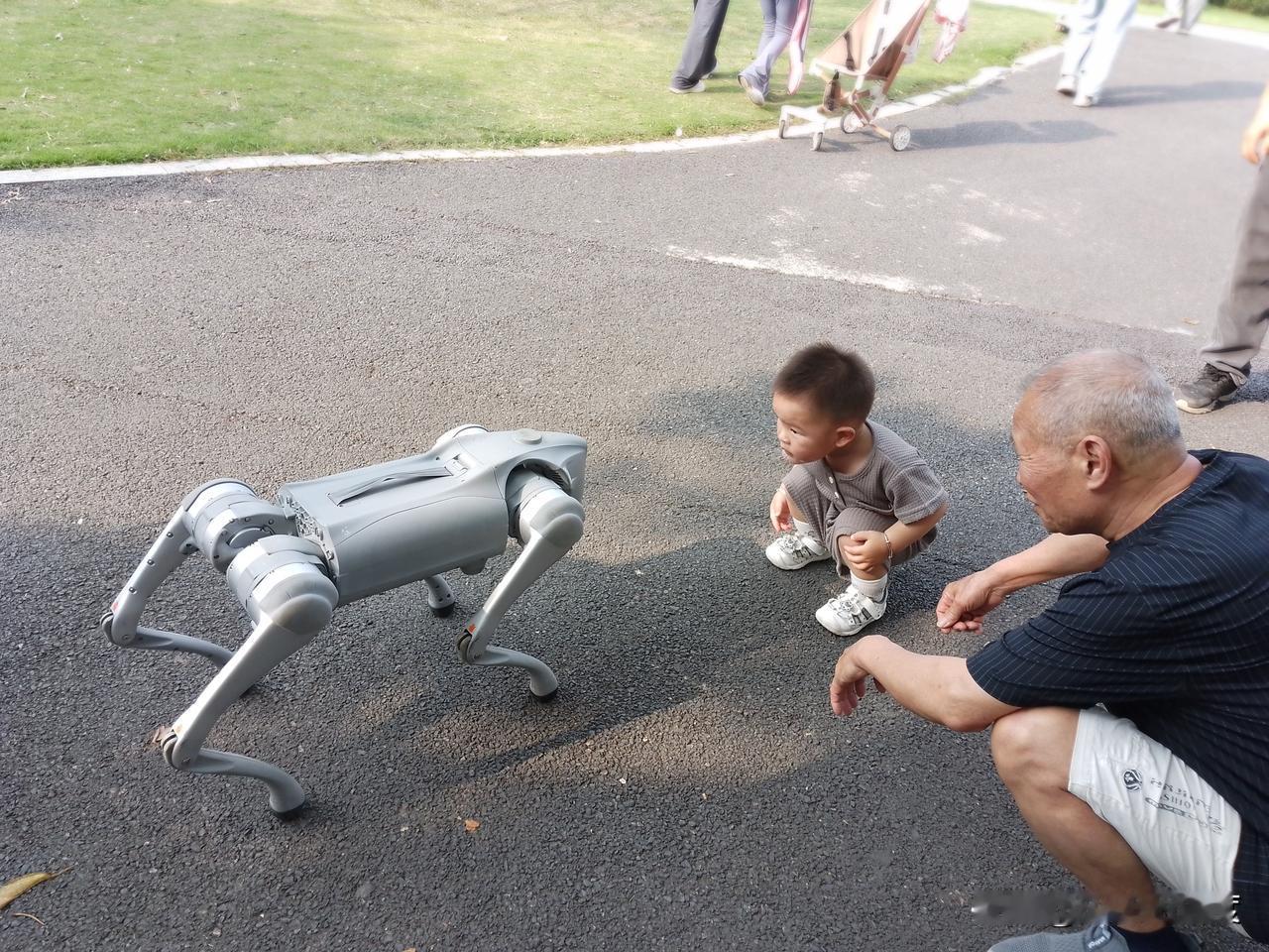 【机器狗，老人，小孩。】
这是三个时代的聚焦时刻！

老人：我横跨两个世纪，什么