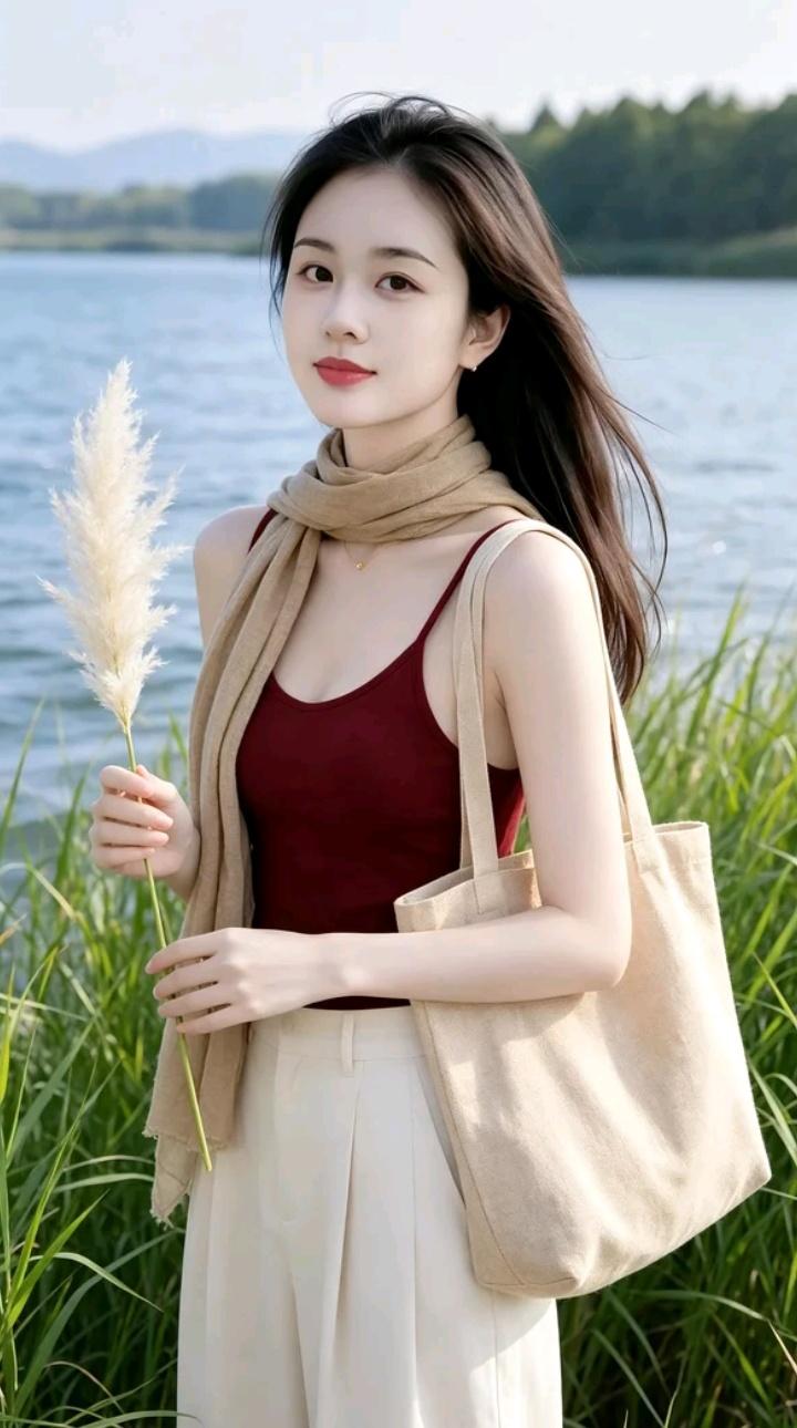 一个女孩在湖边拿着花。什么样的女人才称得上好女人 你眼中什么样的女人才最美 湖边