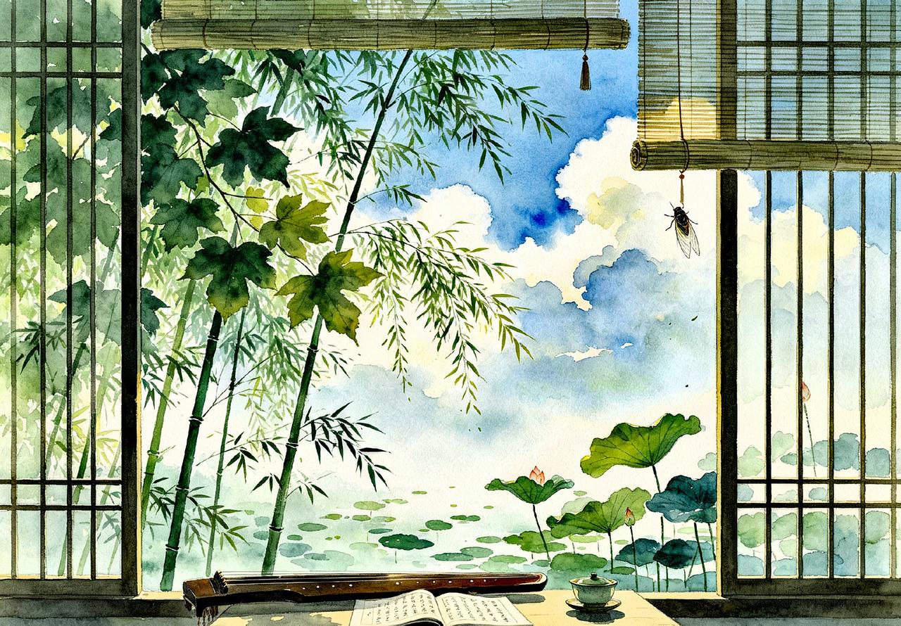 【原创作品】
七律•闲庭夏咏
    文/张和平
闲临小苑抚疏枝，翠叠浓阴仲夏时