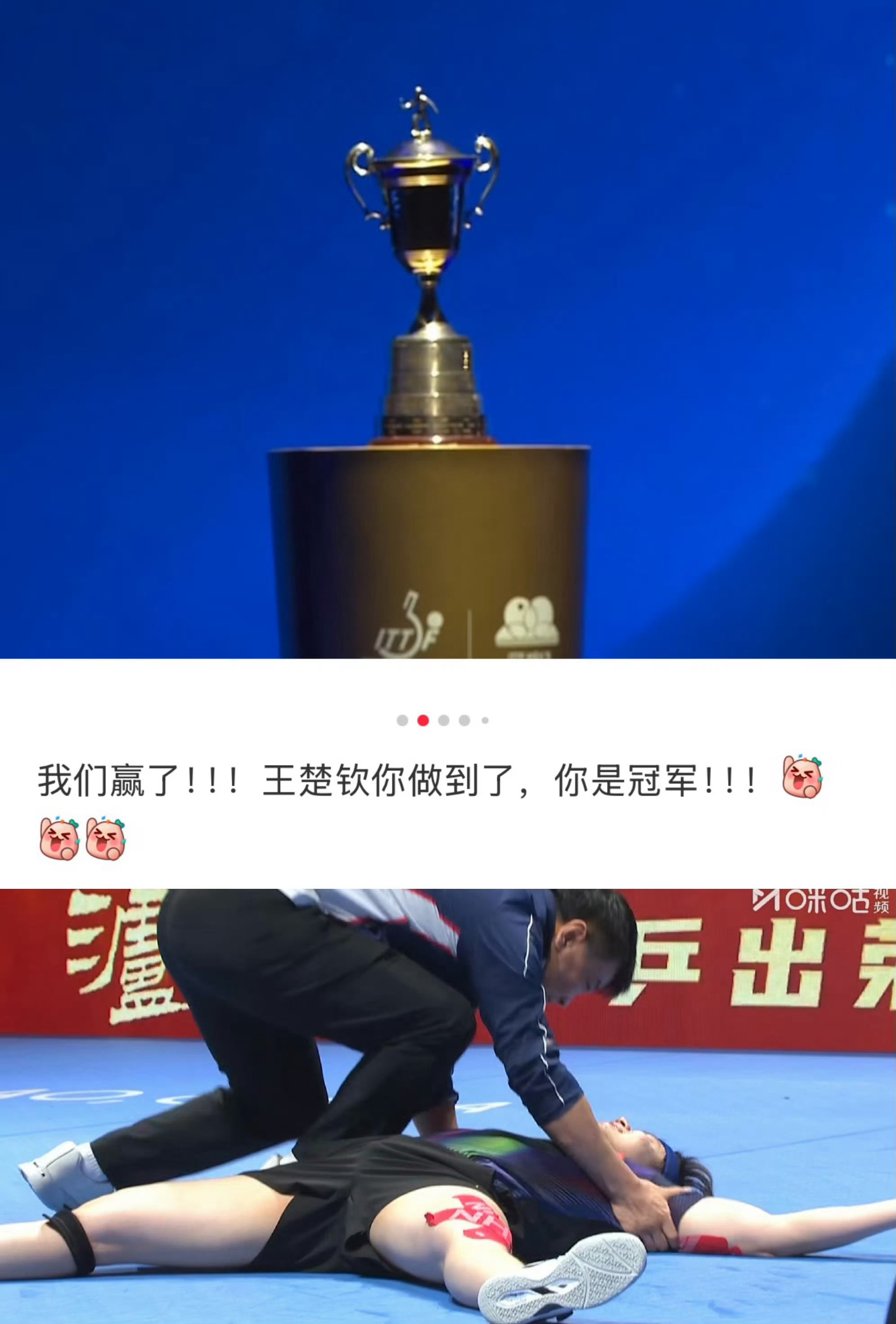 祝贺王楚钦夺得2026澳门世界杯男单冠军！王楚钦夺冠