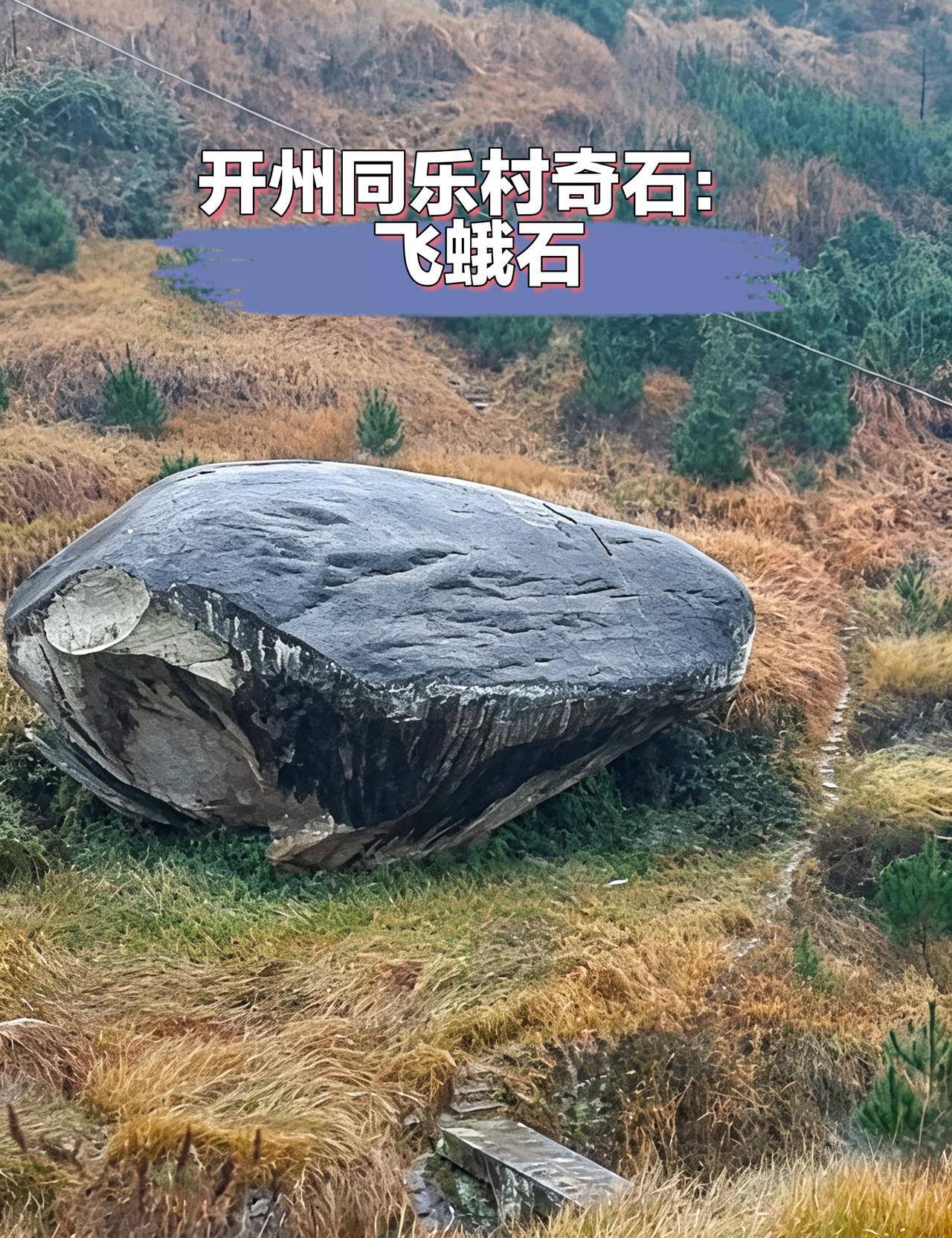 在重庆开州临江镇同乐村，中峰山山脚下，一条小溪边有好几个巨型石头，这是当地小有名