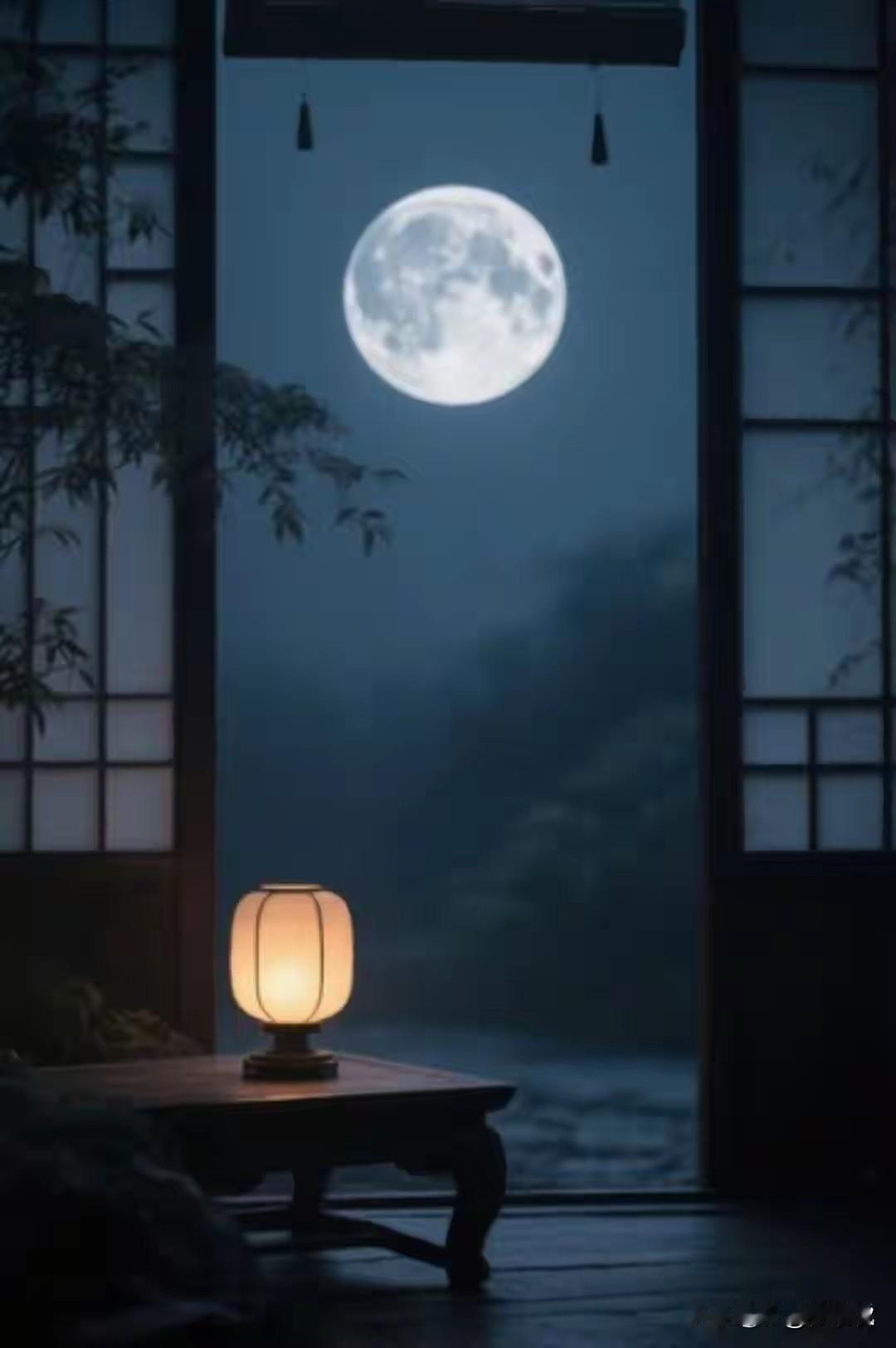 上联：冷月孤悬千户静
下联：繁星浮水万颗晶