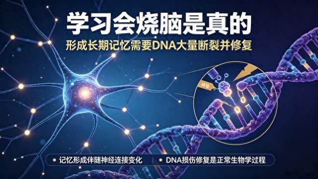 学习会“烧脑”是真的！形成长期记忆，竟需要DNA大量断裂并修复