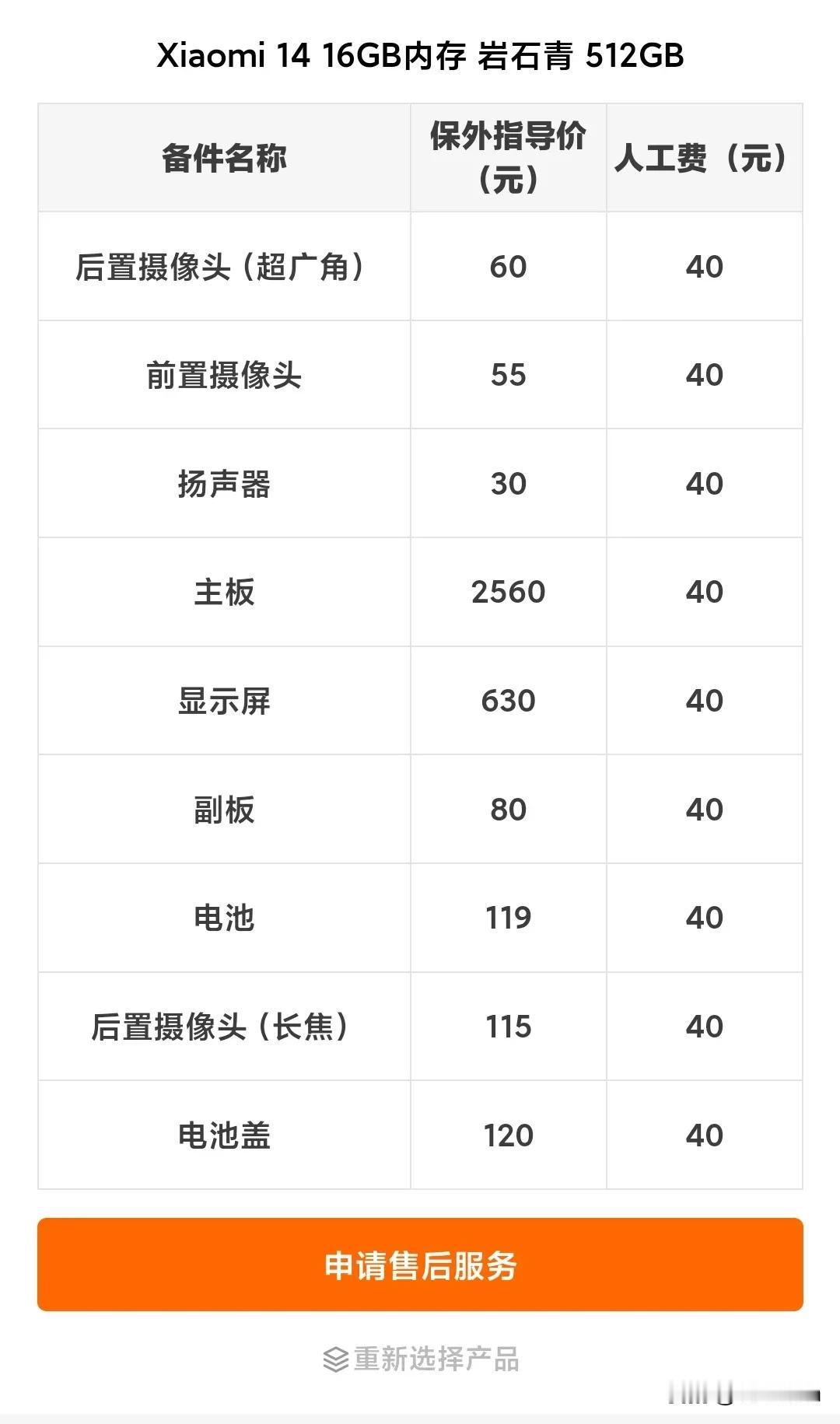 小米14实名羡慕，小米15电池加量不加价。

小米15系列手机维修备件价格曝光。