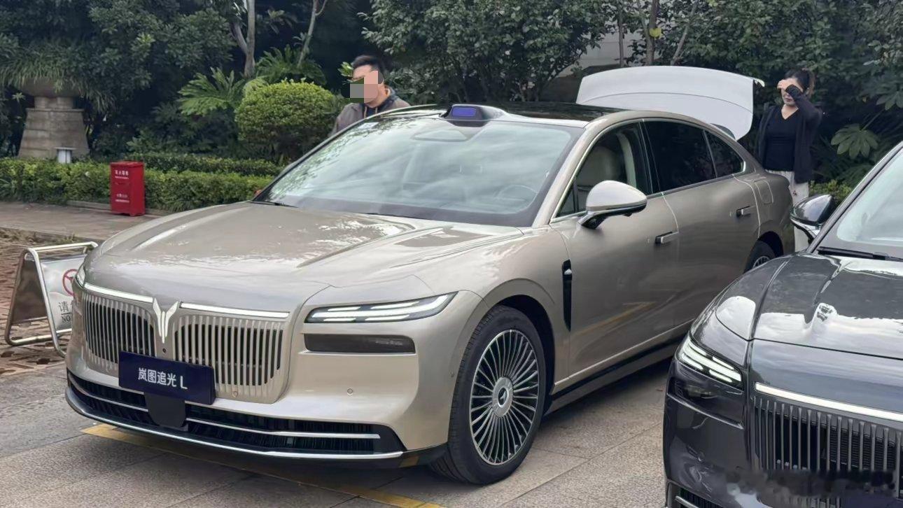 岚图追光L跟车身同色的中网很好看，个人觉得最显档次的还得是双色车身，追光L这次外
