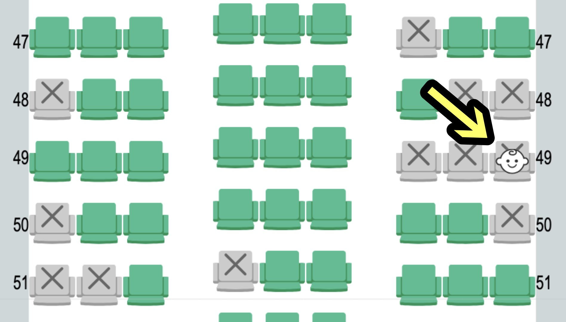 嗯？我怎么不知道日本航空JAL的订座图有这功能你可以知道哪个位置有baby~~ 