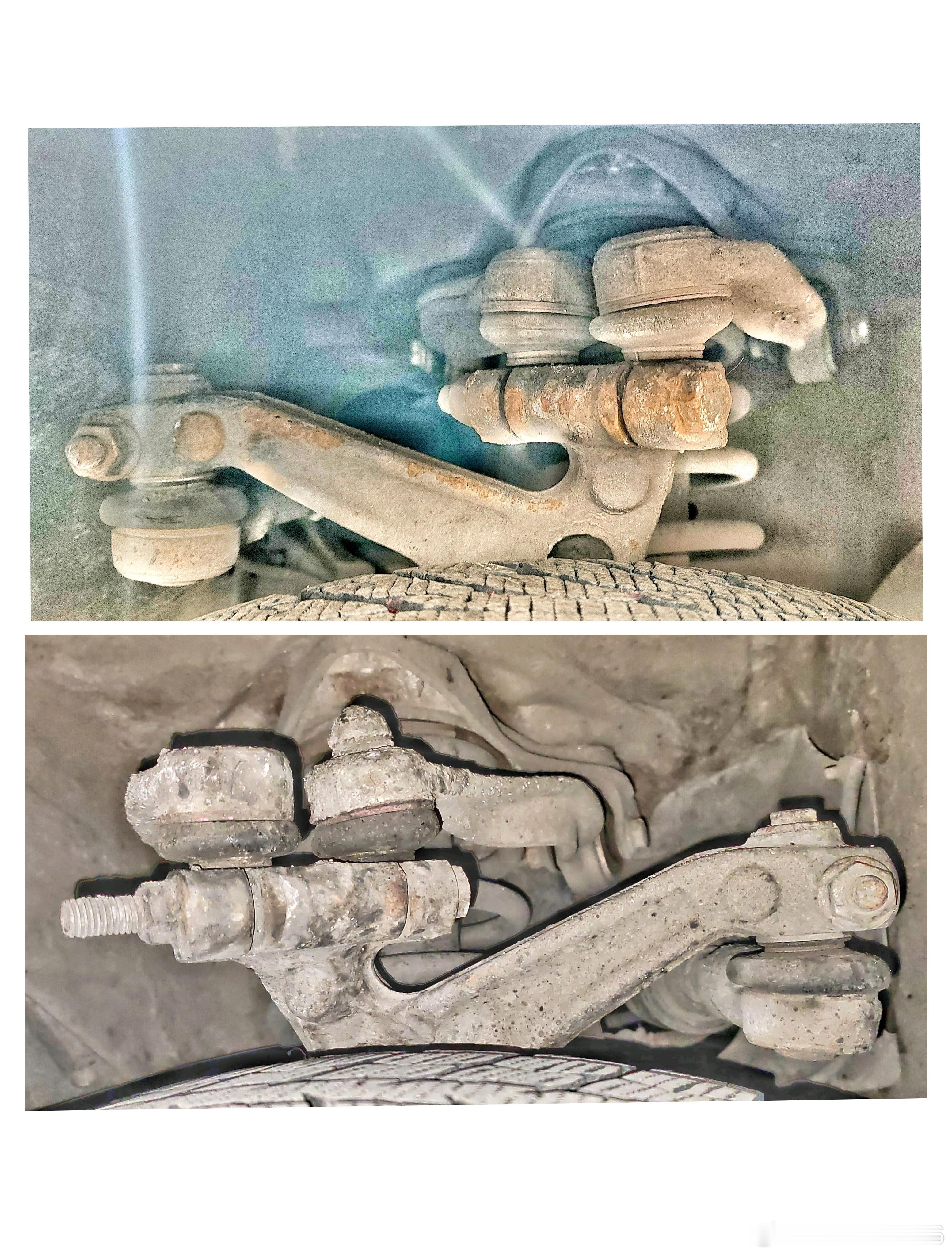 奥迪C5前腿上双球头的安装螺丝，伸出来这么长，这河狸吗？。