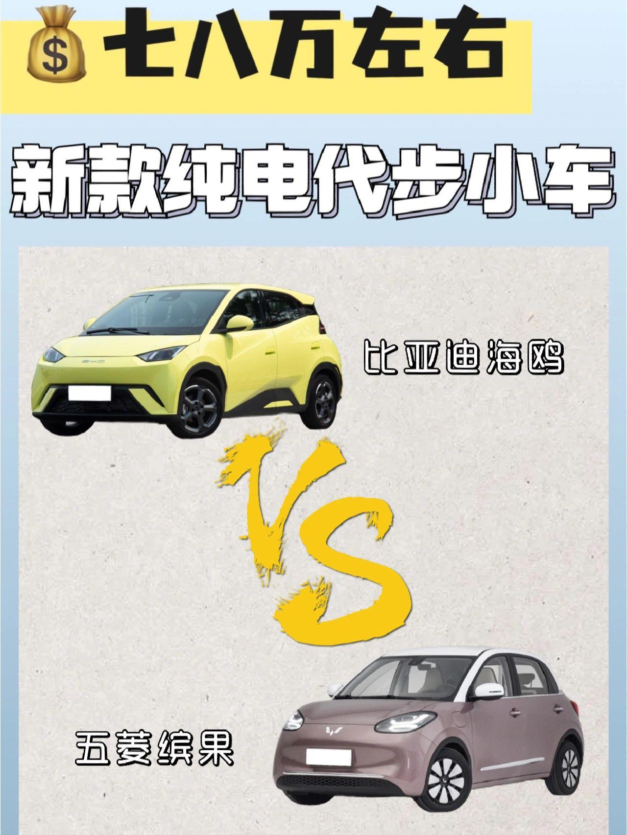 七八万元左右，新款电动代步小车
这两台车说实话只看长相的话，我会选择五菱缤果，但