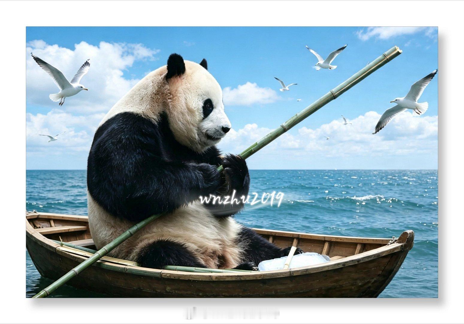 大熊猫胖大海 胖大海飘流记，天气热，给笑妹送冰块 