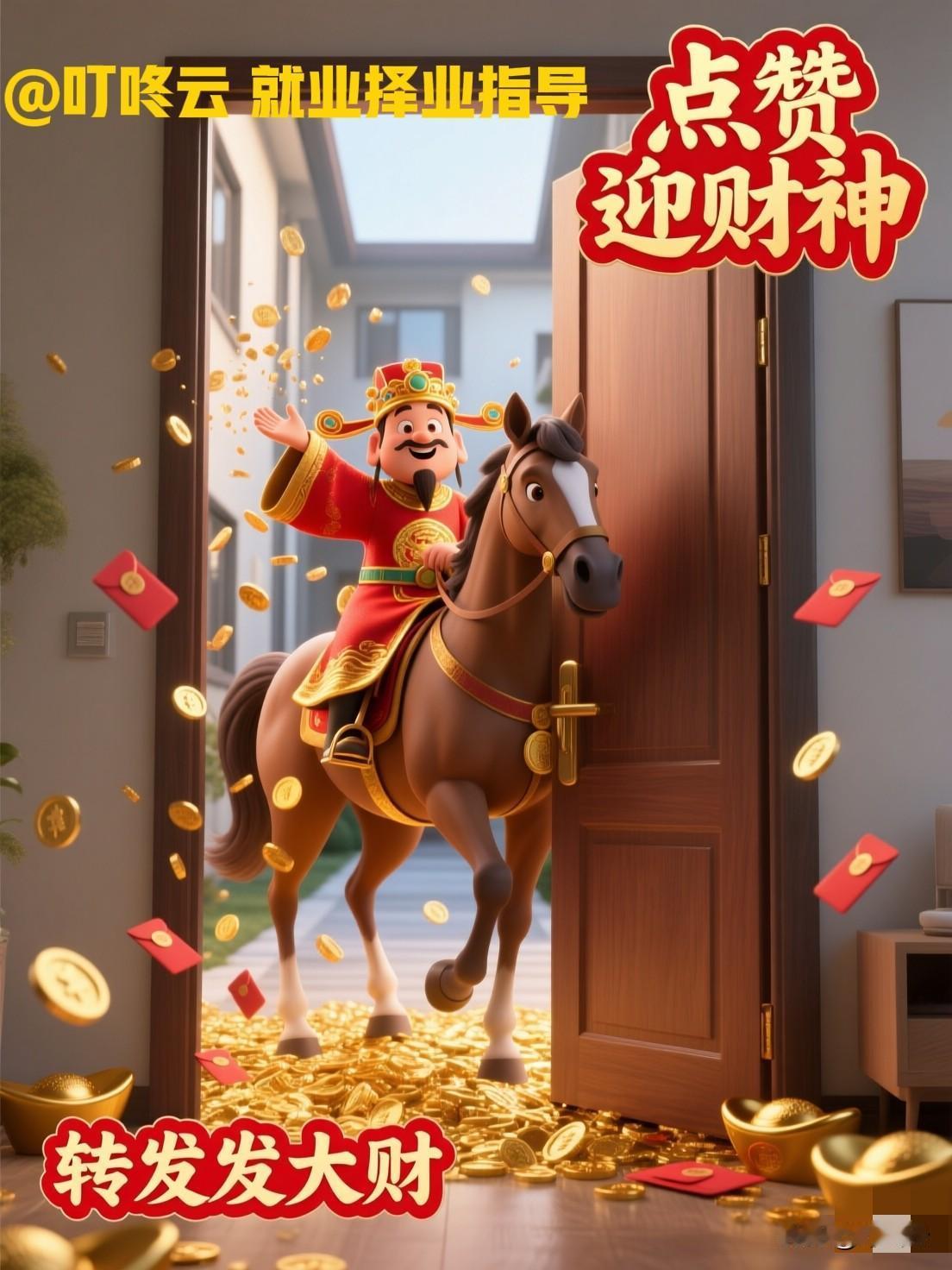 财神送货要上门，你只需回复收到，马年发大财！点赞迎财神，转发发大财！[点亮平安灯
