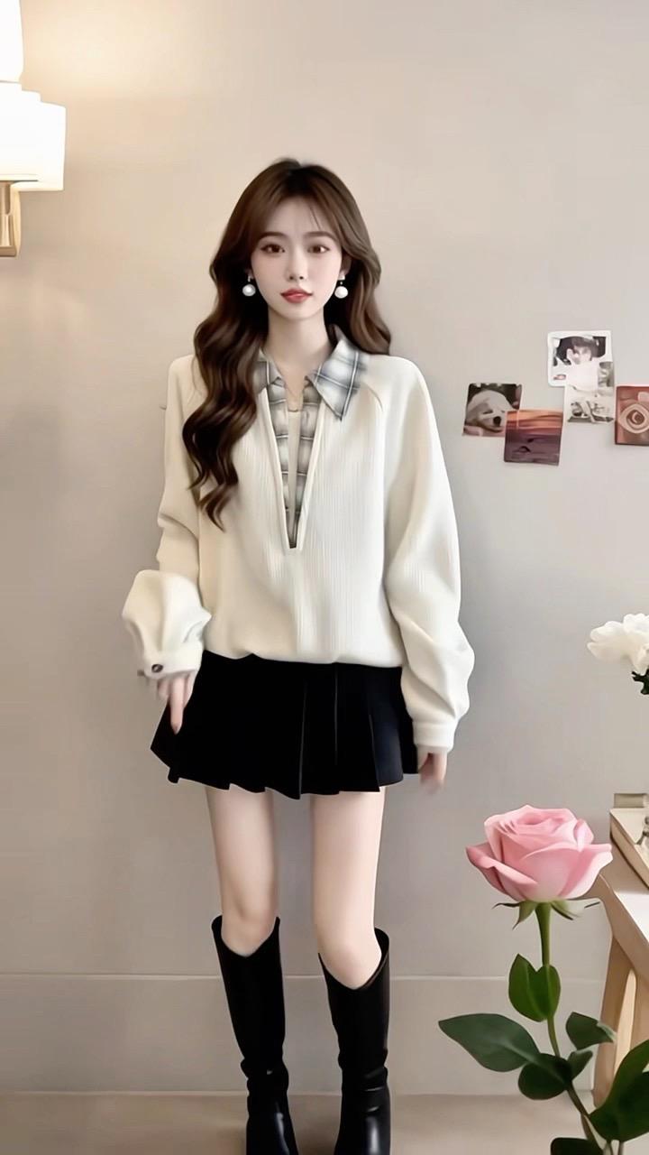 大码假两件上衣 洋气减龄 谁穿谁好看 面料柔软舒适 气质百搭