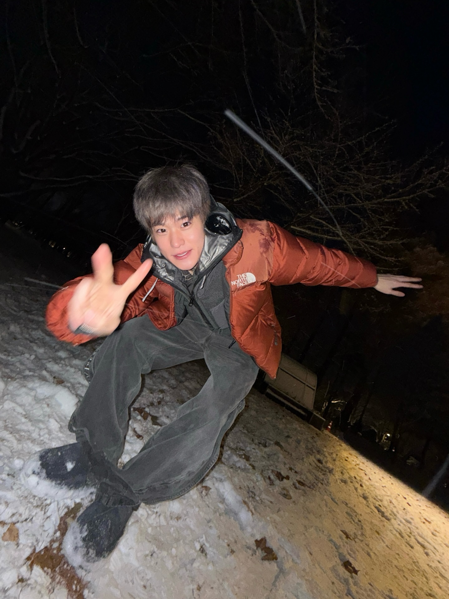 特别想给这张图配字：“像流星🌠（雪点）般在你身旁划过” 