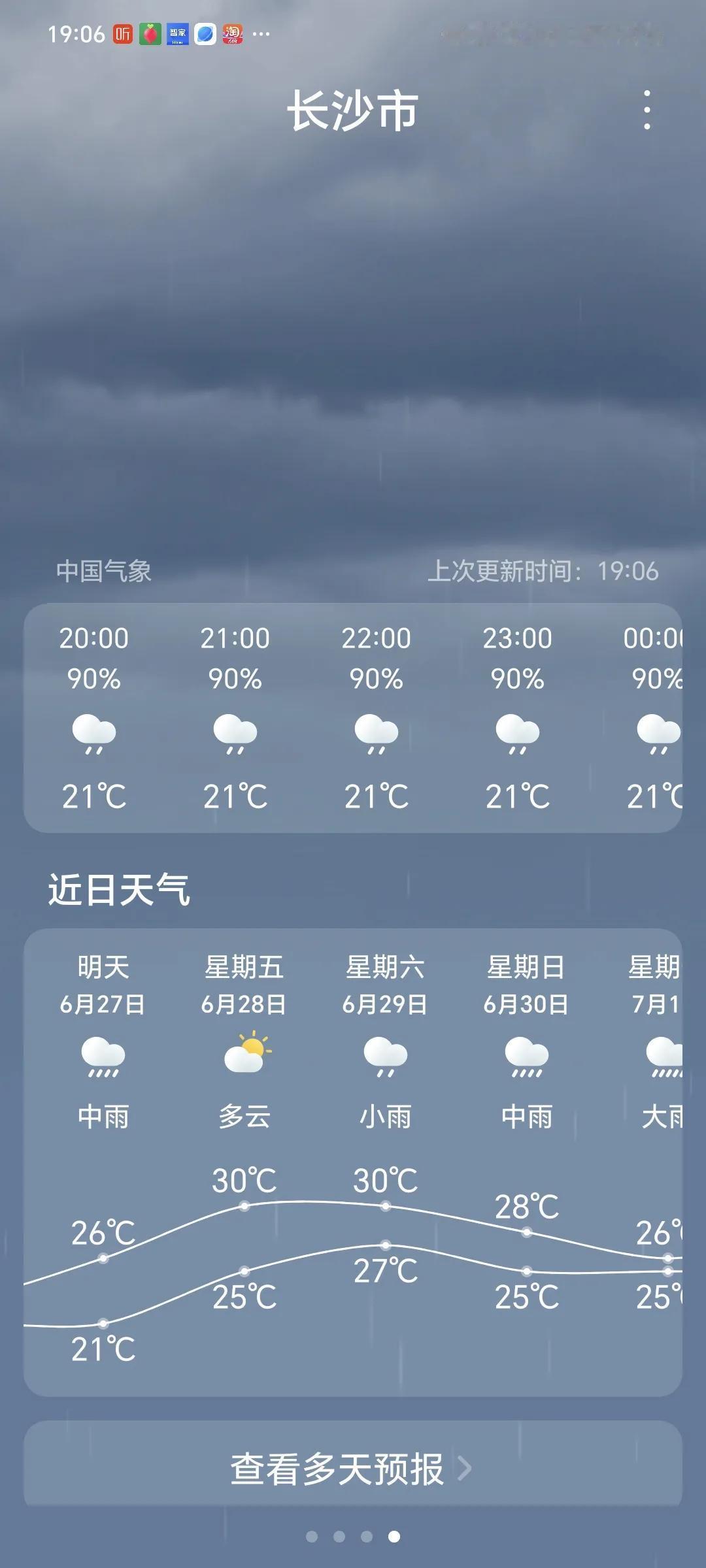 这雨下的，感觉都要发霉了。

老家的天气还好，夏天有夏天的样子，温度该高就高，时