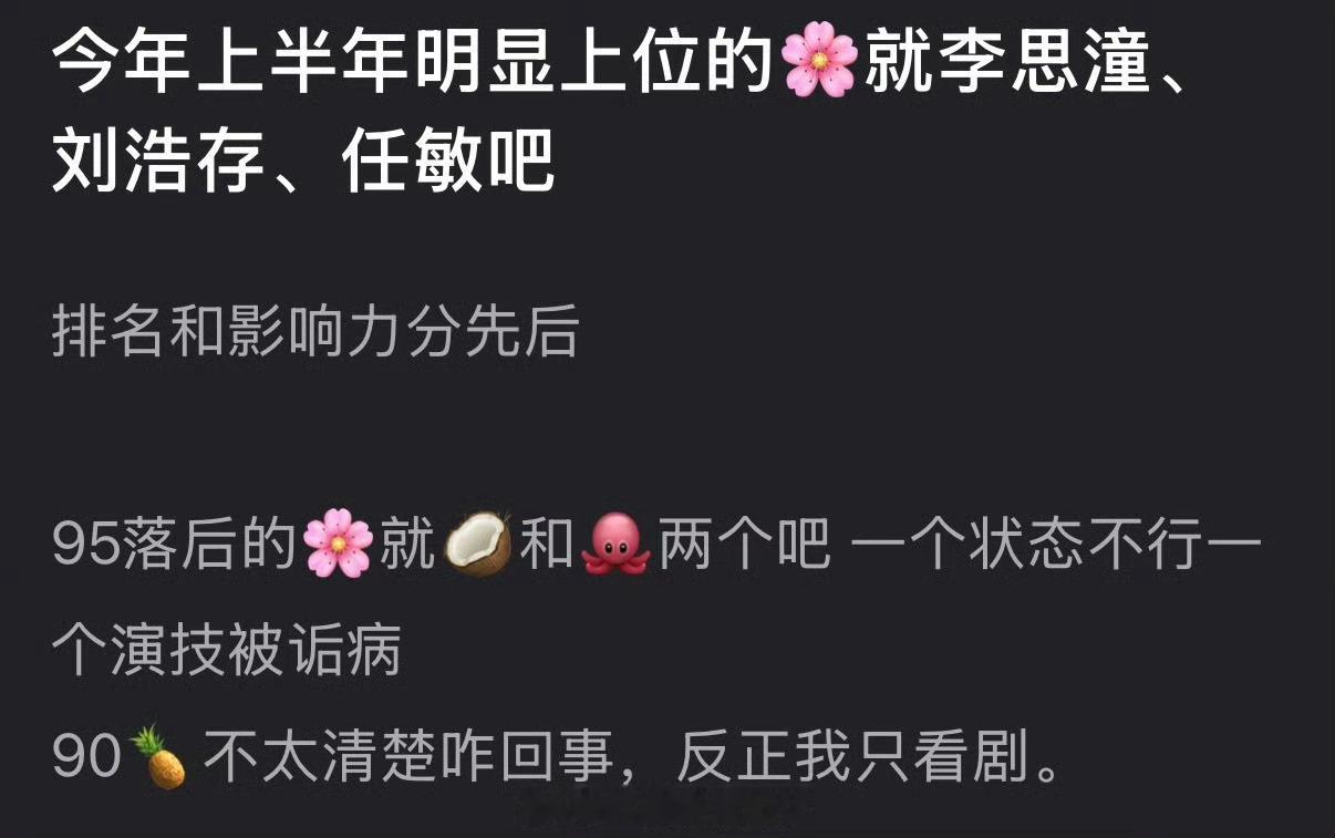 有网友说今年上半年明显上位的🌹是李思潼、刘浩存、任敏，大家认同吗？ 